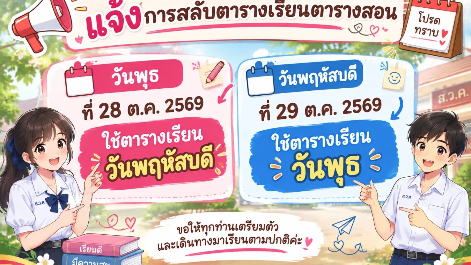 สลับตารางเรียน